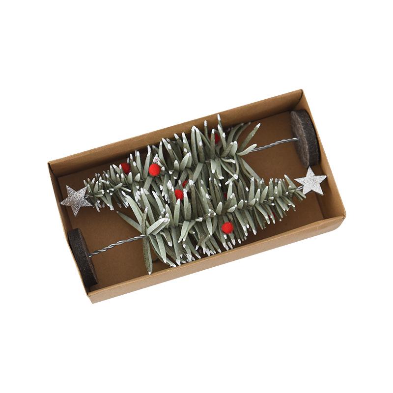 Red Berry Pine Wreath Decoration with Small Christmas Tree for Home Display