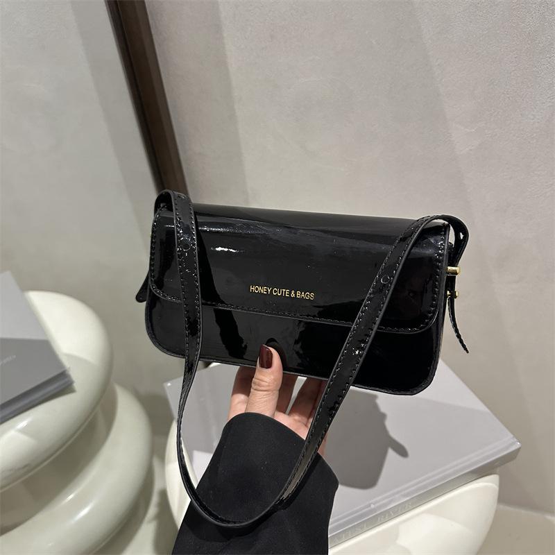 Popular summer new trend women's bags patent leather glossy shoulder bags simple handbags women