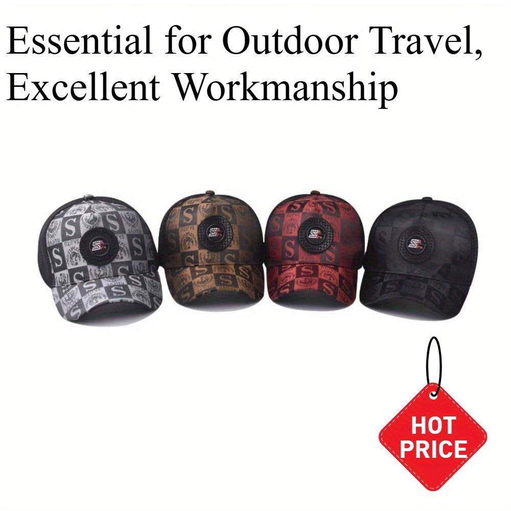 1pc Men's Fashionable Baseball Cap - Breathable Mesh, Snapback, Black/Red, Outdoor Travel