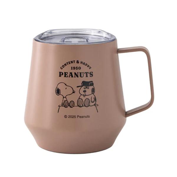 PEANUTS Snoopy Stainless Steel Mug ( CONTENT and HAPPY ) Snoopy Japan NEW