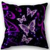 New Purple Butterfly Pattern Cushion Cover Sofa Bedroom Car Pillowcase 7.3