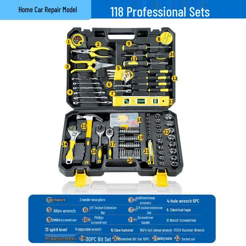 Multi-functional Household & Auto Repair Toolbox: Industrial-Grade Hardware & Electrician Storage Set