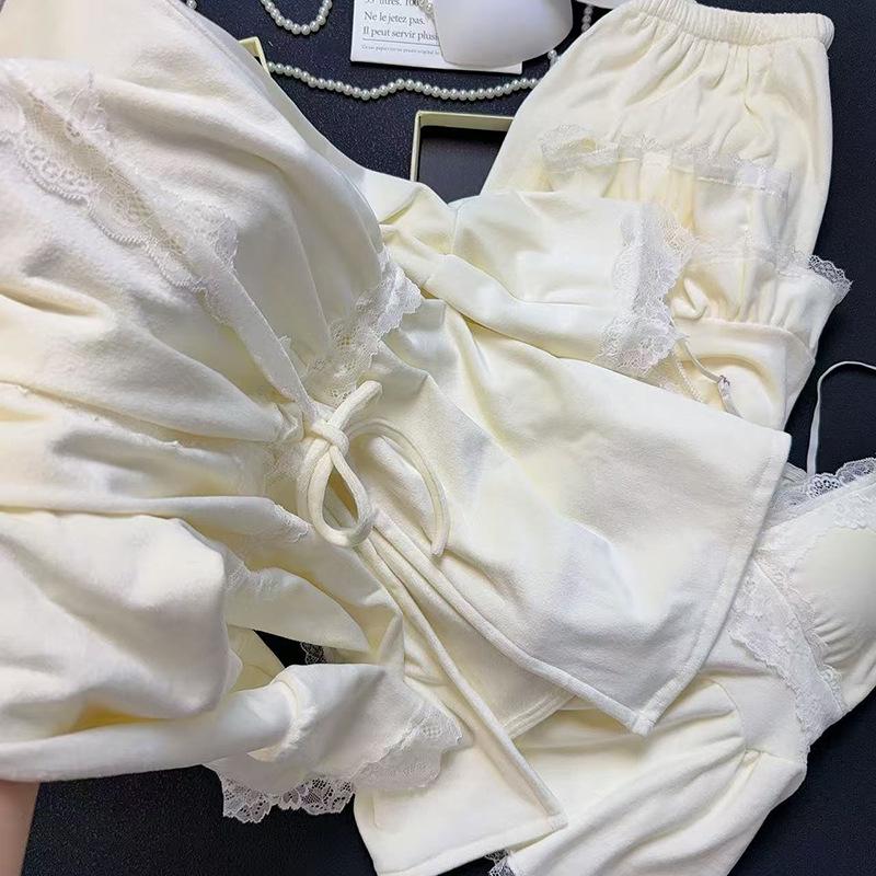 2025 Damen Samt Pyjama Set: Gemütliches Langarm-Oberteil & Hose für Herbst/Winter