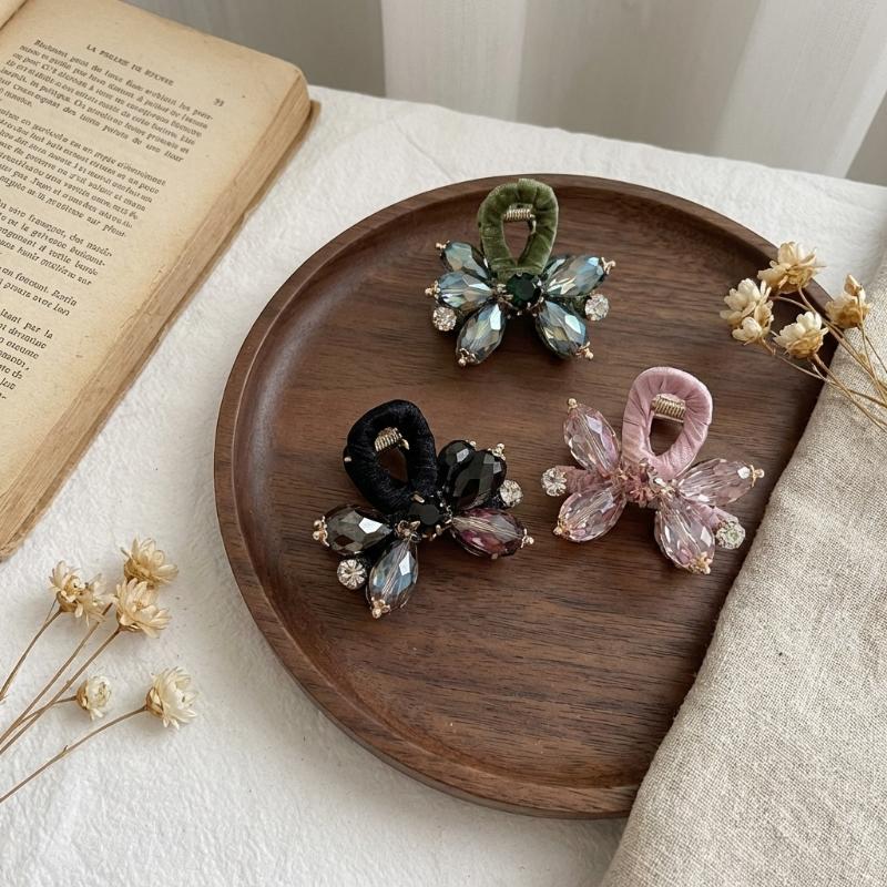 Crystal Half-Up Hair Clip Exquisite Rhinestone Side Hair Clip Shark Clip For Women