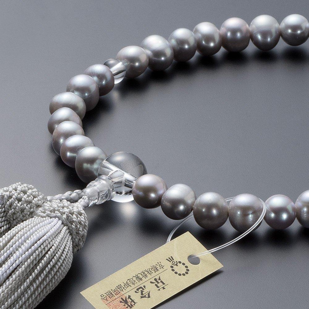 Buddhist Altar Shop Takita Shoten Kyoto Prayer Beads for Freshwater Pearls 8mm Pure Silk Prayer Beads Can Be Used In All Certificate Included Women,