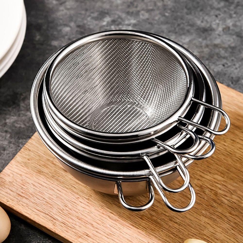 with Handle Bowl 304 Stainless Steel Fine Mesh Strainer Colander Basket  Kitchen Tool