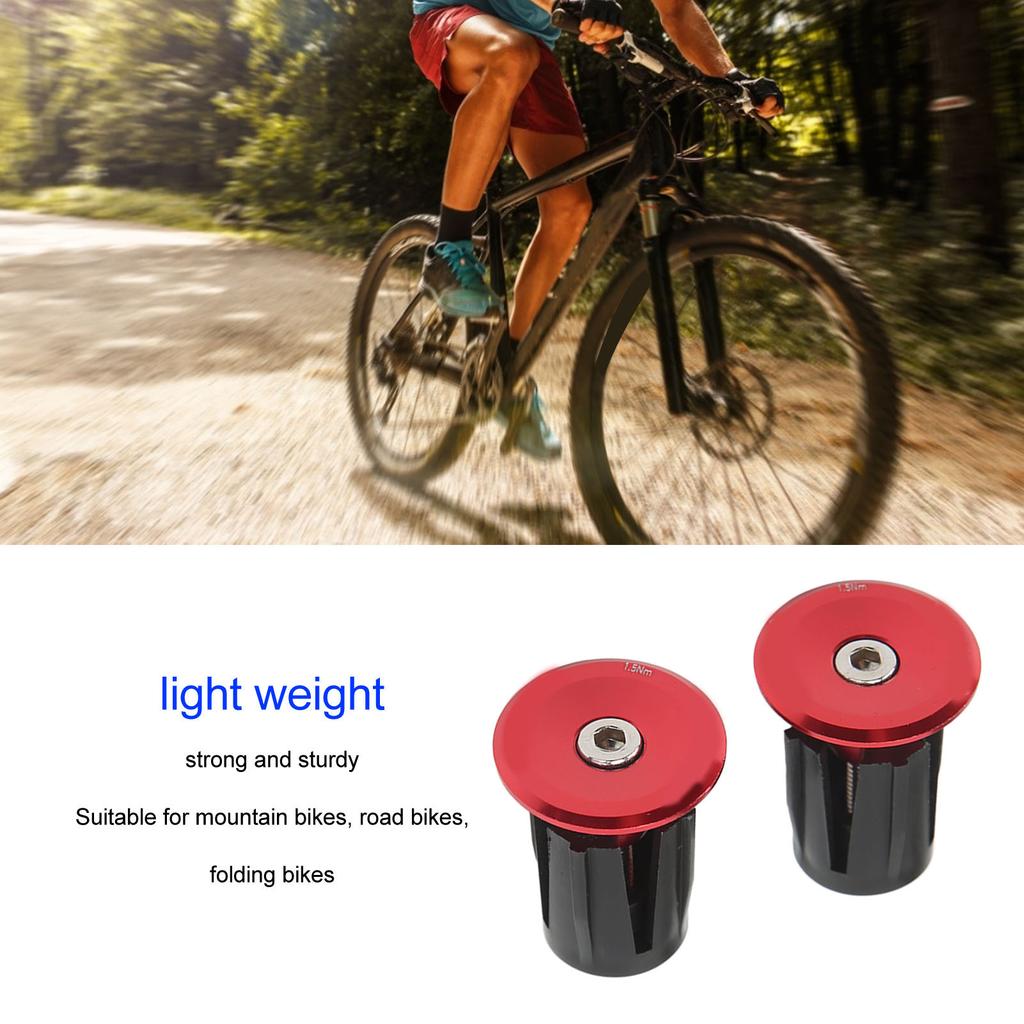 2pcs Handlebar Plug Aluminium Plastic Light Weight Bike Bar End Plug for Mountain Bikes Road Bikes