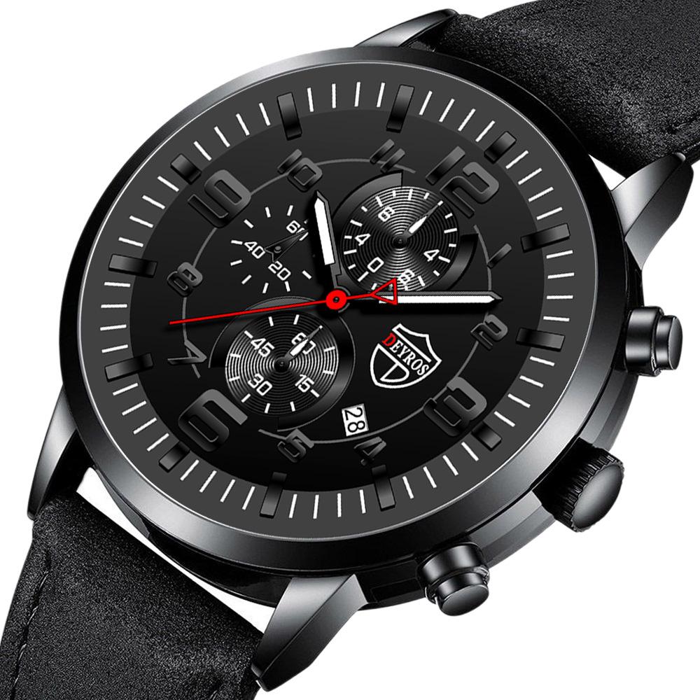Men'S Watch Student Belt Fully Automatic Quartz Watch Calendar Luminous