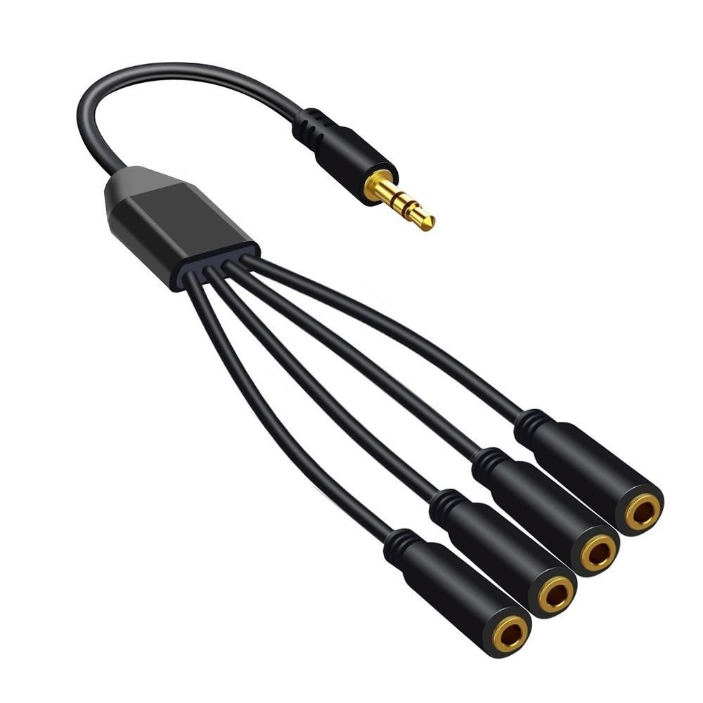 3.5mm Headset Splitter Cable Stereo 30cm Audio Jack Extender Male To Female 1 To 6/5/4/3 Port AUX Adapters Cord