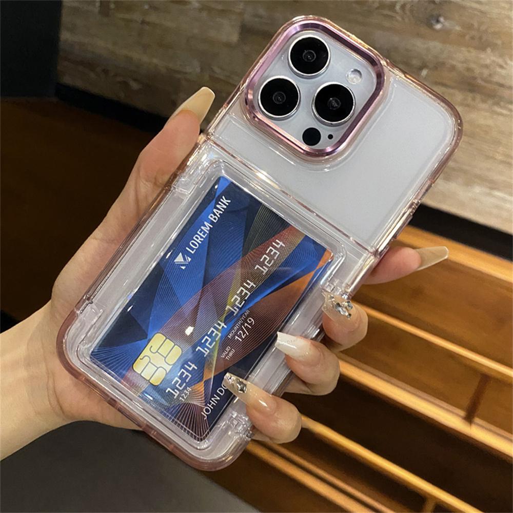 Transparente Kartensteckplatz-Tasche Halter Handyhülle Für Für Iphone17 Air 1 14 13 11 12 16 17ProMax Stoßfester Schutz Harte Acrylhülle
