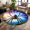 Spider and Web Against Sunset Sky Print Round Rug, Living Room, Bedroom, Playroom Carpet, Non Slip Floor Mat, Gift