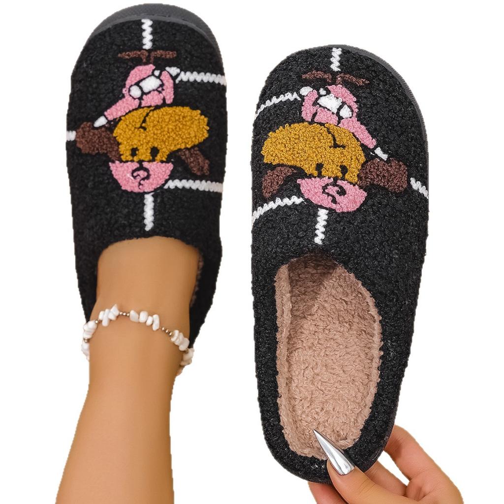 Fashion Cartoon Cute and Interesting Dachshund Dog Women Slippers Indoor Warm Comfort Lightweight Bedroom Concise Winter Cotton Shoes