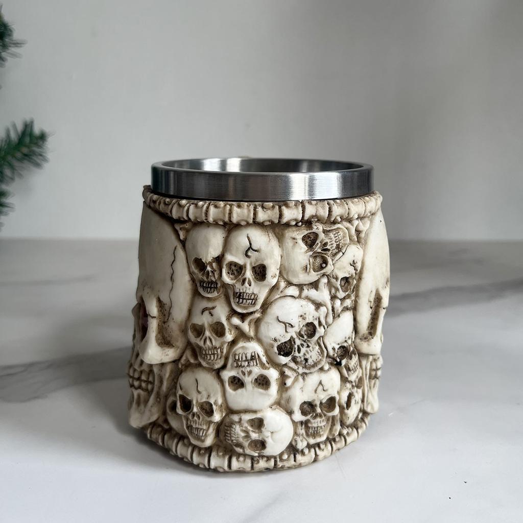 Resin Crafts Simulation Skull Mug Beer Mug Creative Gift Ornament Storage Bucket