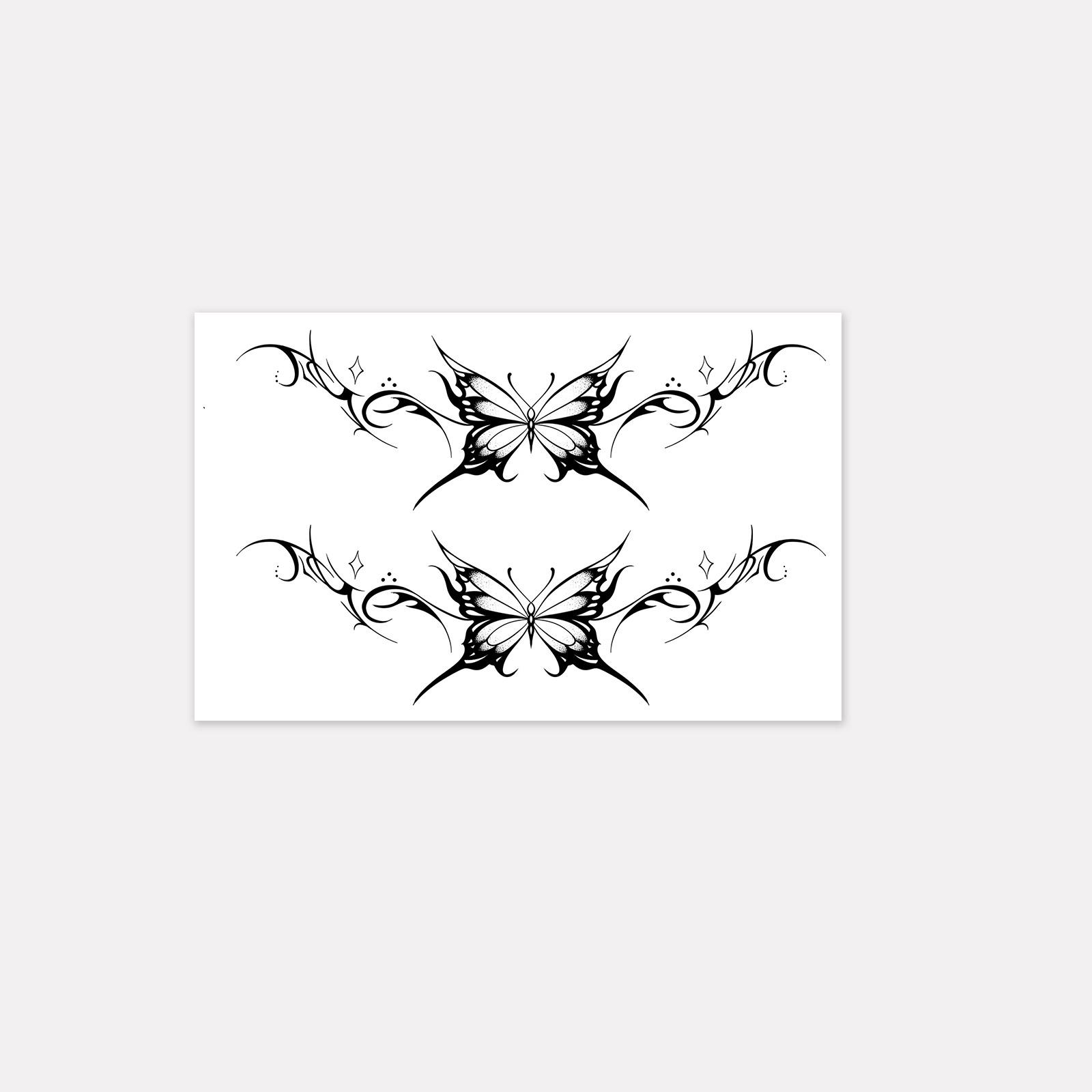 

Dark Butterfly Waist Tattoo Sticker, Waterproof And Long-Lasting, Women S Advanced Back Waist Simulation Tattoo 12*19
