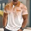 Men's Polo Shirt Golf Shirt Color Blocked Landscape Pattern Printed Geometric Outdoor Fashion Short Sleeve Casual