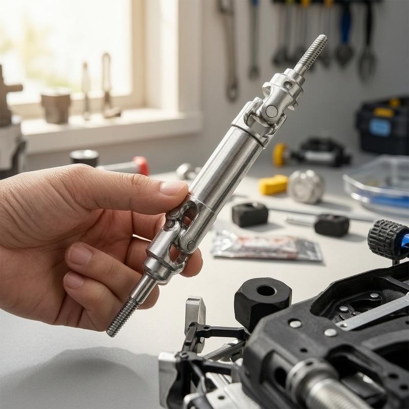 4 Pieces Drive Shafts with Couplers Stainless Steel Look Drivetrain Parts Hardware Silver for RC Hobbyists