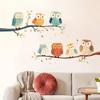 Tree Branch Owl Self-adhesive Wall Stickers for Children's Rooms, Kindergarten Classrooms, Decorative Stickers