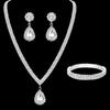 2026 Claw Chain Rhinestone Bridal Necklace Earrings Collection Set Banquet Prom Jewelry