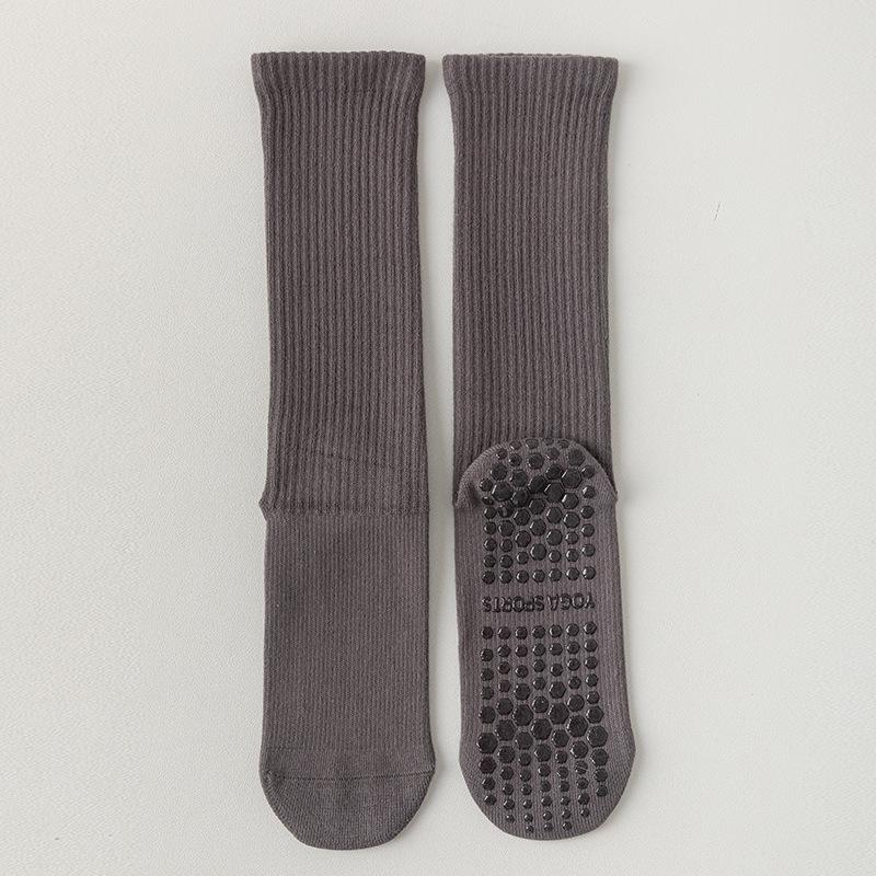 Yoga Socks, Women's Mid-calf Socks, Professional Fitness Pilates Socks, Silicone Anti-slip Sports Long Socks, Sweat-absorbing Cotton Socks