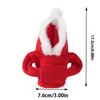 Funny Santa Hat Car Gear Shift Knob Cover Red Christmas Design Fit for Manual Automatic Transmission