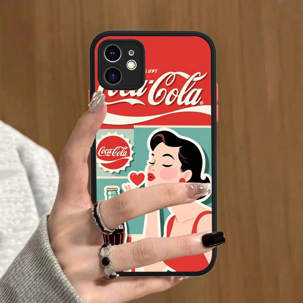 Logo C-Coca C-Cola Fashion Phone Case For IPhone 13 12 X XS MAX Pro Max 16 15 11 14 Pro Max Shockproof Matte Cover