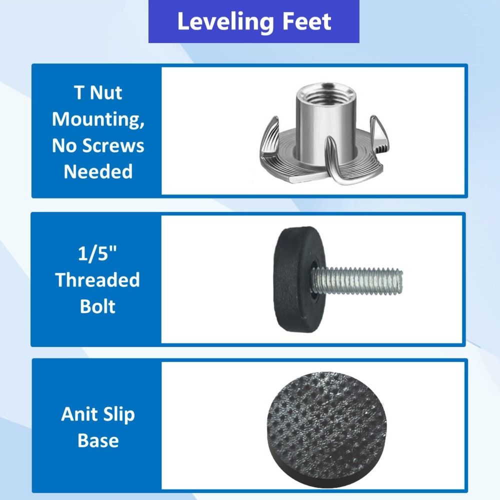 12/24Pcs 1/4" Furniture Leveling Feet Simple Table Chair Leg Levelers Feet Deak