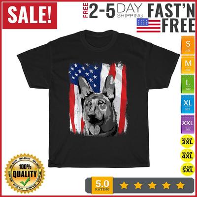 Schäferhund Amerikanische Flagge 4. Juli Memorial Day Vintage T-Shirt Herren Damen