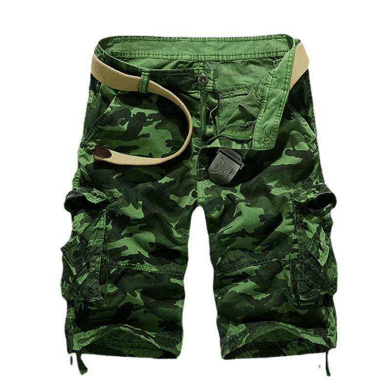 5 Colors Summer Outdoor Fashion Style Multi Pocket Shorts Men's Loose Casual 5 Point Cargo Shorts
