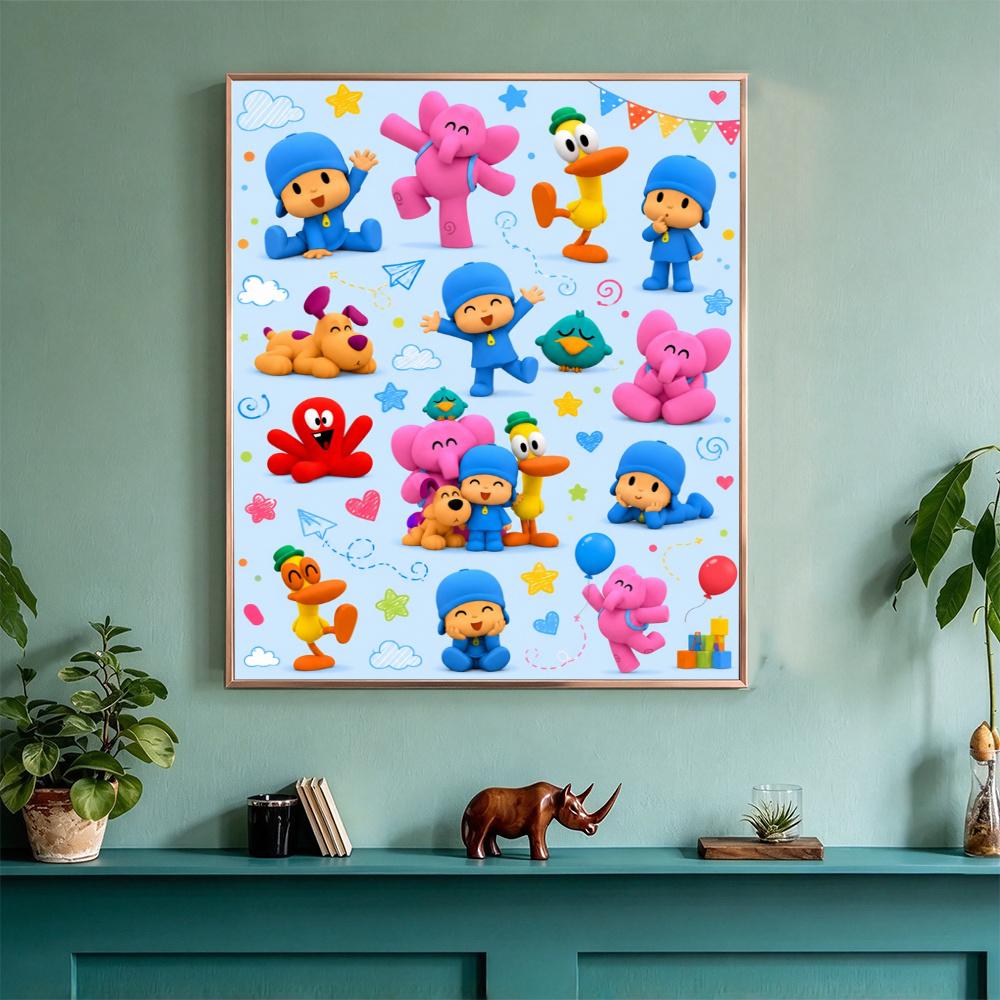 Pocoyo 5D Diy Diamond Painting Round Diamond Diy Frameless Holiday Artwork Suitable For Home Office Wall Decoration