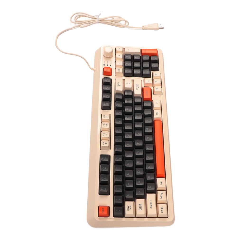 Gaming Keyboard USB 94 Keys LED Backlit Ergonomic Fodable Feet Multimedia Keys Wired Keyboard for