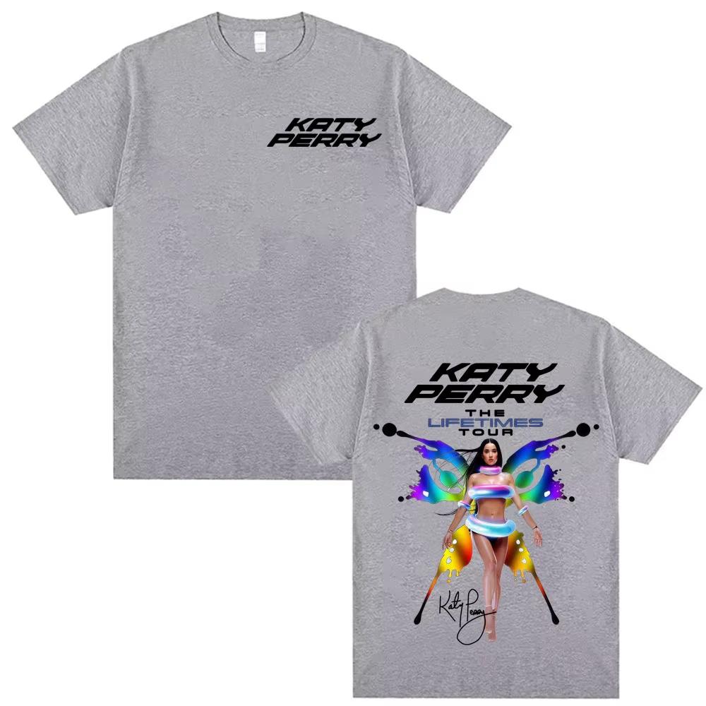 Singer Katy Perry The Lifetime Europe Tour T Shirt Unisex Womens Harajuku Fashion Aesthetics Tshirts Casual Streetwear Hip Hop