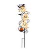 3 LED Lighted Halloween For Garden Stake with Witch Hat Bat Jack O Lantern Design for Yard Decor 45cm Metal Construction