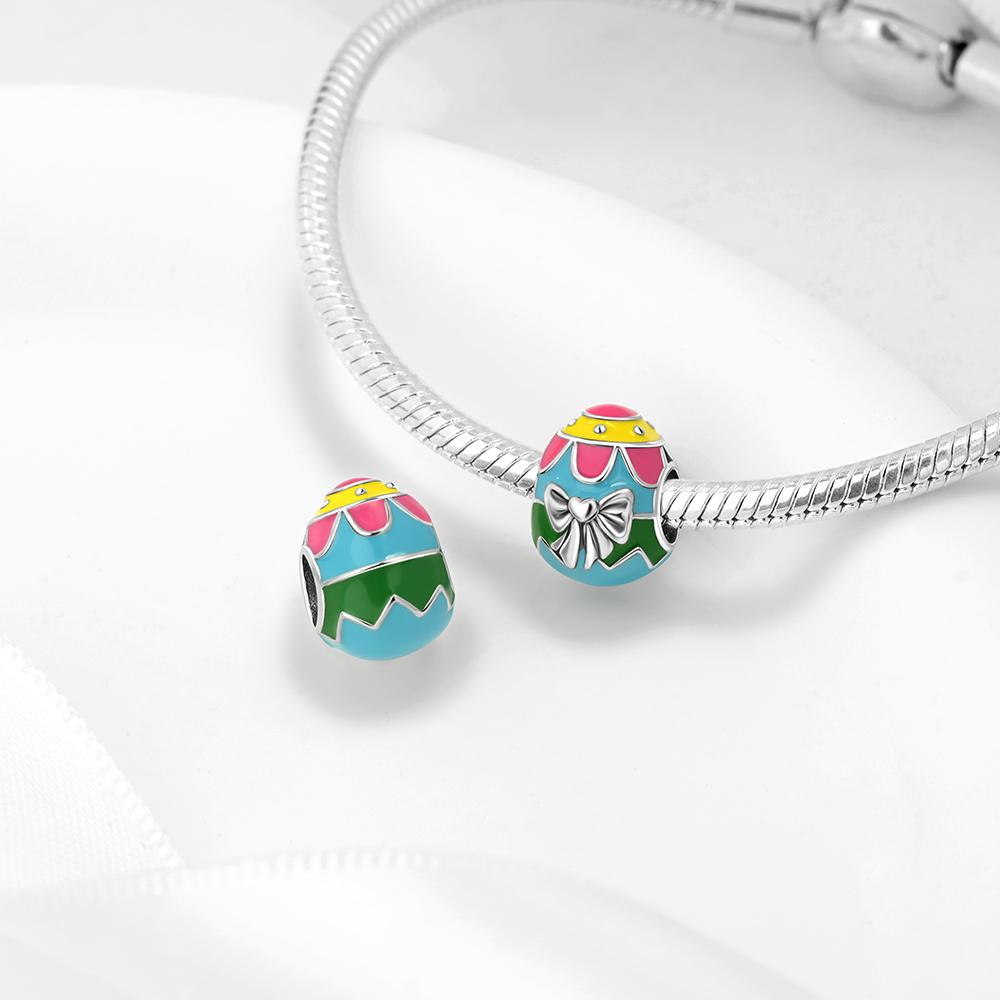 Pendant Charm Bead Copper Bowknot Colored Egg Beads Fit Original Bracelet For Jewelry Making Valentine'S Day Gift