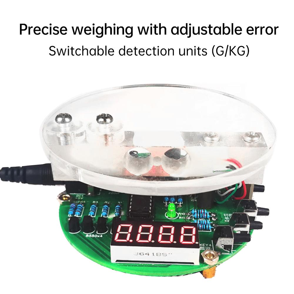 Electronic Scale 5V DIY Kit 1KG Weighing Capacity 51 Microcontroller Soldering Practice Kit HX711 with Digital Tube Display