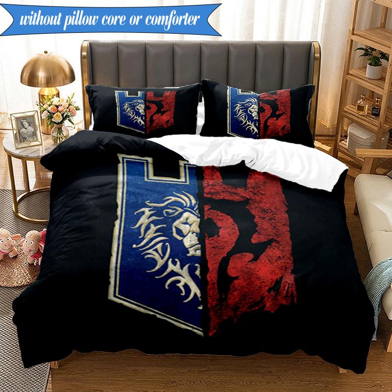 Warcraft game 3pcs K-pop music group Bedding set,Ideal for Bedroom, Dormitory,Including Duvet Cover And 2pcs Pillowcases,Fan gifts