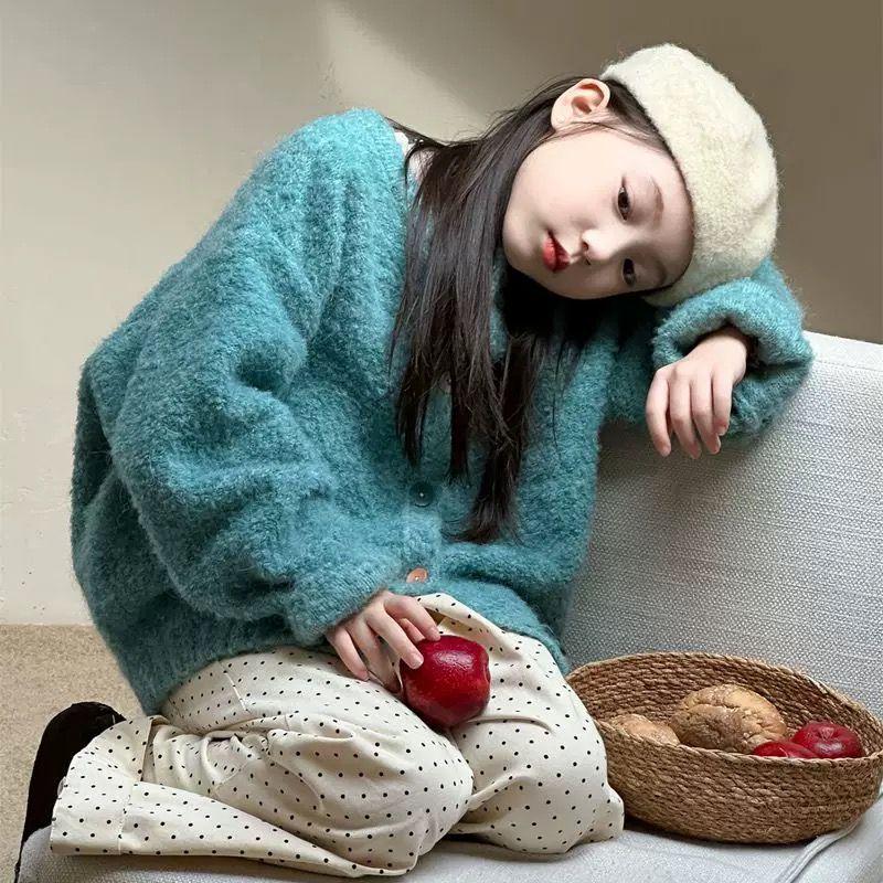 

Детский пушистый вязаный кардиган - Осенне-зимний повседневный свитер в корейском стиле для мальчиков и девочек 48