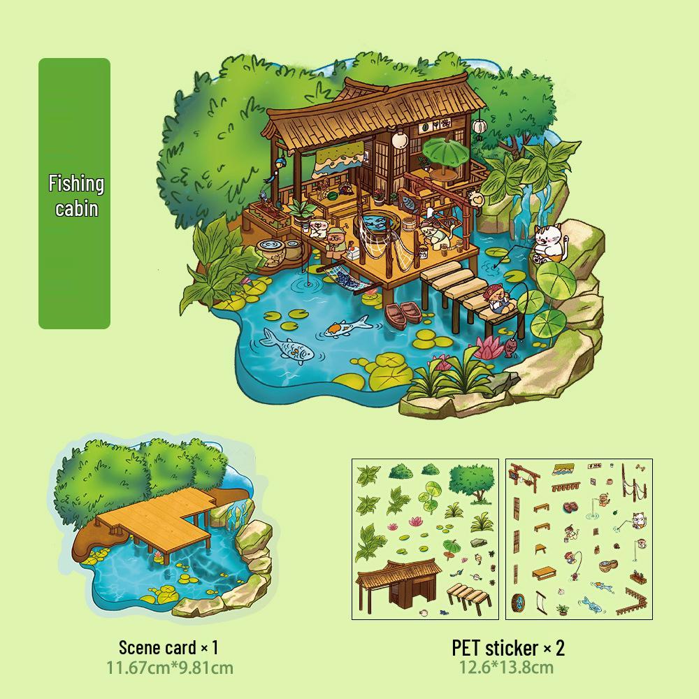 Micro Ink 3D Cartoon Decompression Stickers for DIY Miniature Scene Journals