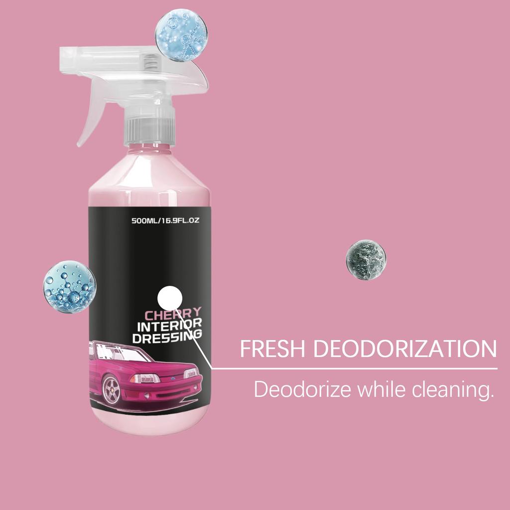 Car Interior Foam Cleaner Cherry Scent Deodorization No Sticky Residue Leather Fabric Seat Care Car Multi-material Stain Remover