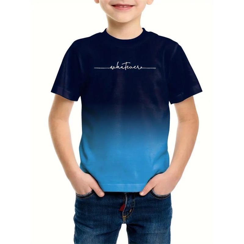 Einfache Kinder Jungen Kleidung 3D Katze Druck T-Shirt Kurzarm Kinderbekleidung Mode T-Shirt für Jungen Top Tee
