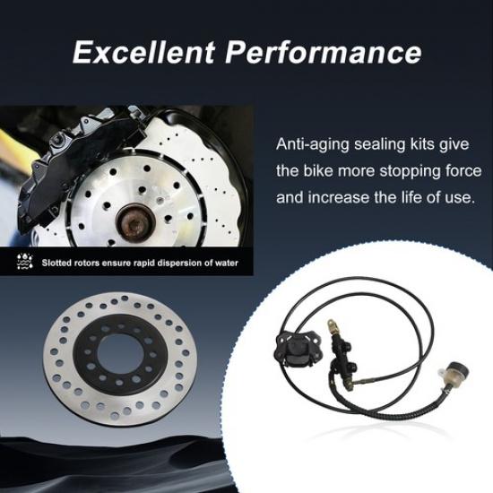 Hydraulic Rear Disc Brake Caliper System Disk Pad Kit for 150 200 250cc Go Kart
