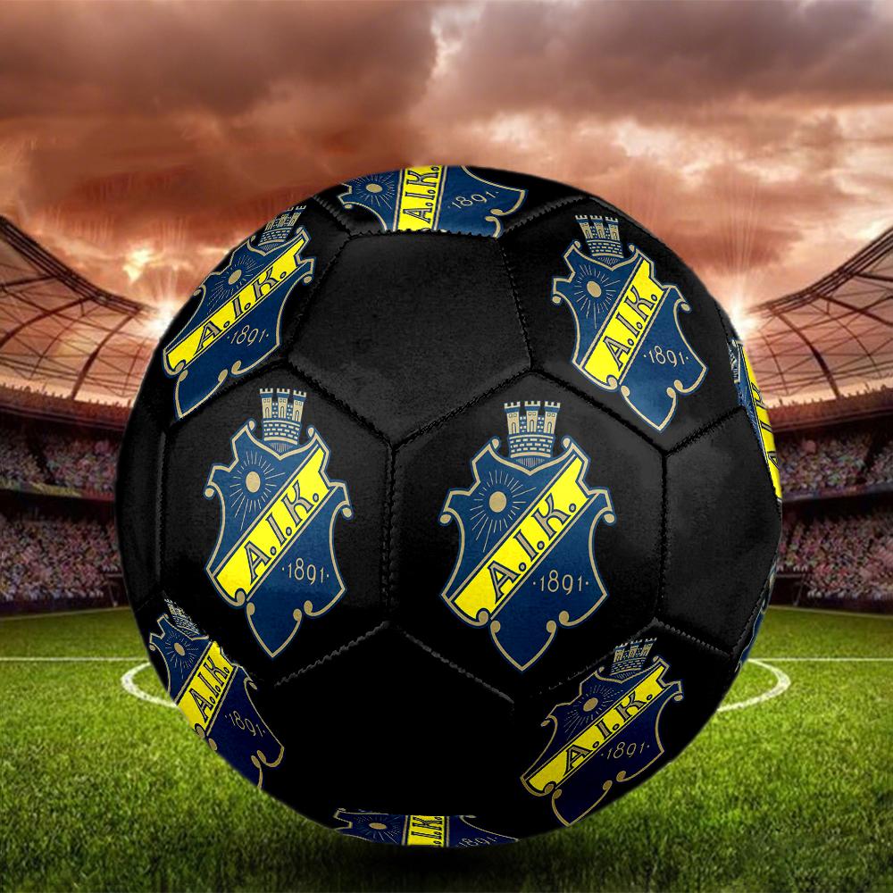 Pallone da Calcio FC AIK, colorato, adatto a tutte le età, cucito a macchina, materiale PVC, qualità da competizione, durevole e ad alto rimbalzo