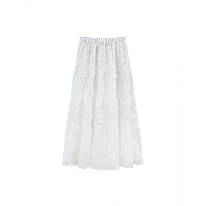 

Женская осенняя юбка-трапеция Cake: Милый, пушистый, тонкий, нежный, высокая талия, средней длины Large белый