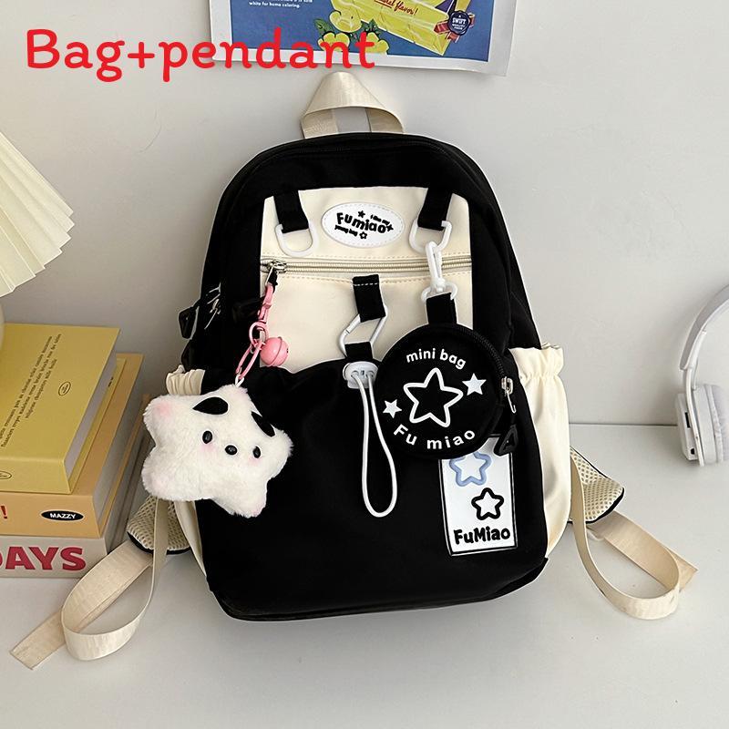 

Cute Small Girl Backpack With Waterproof Material And Scenic Pattern For Casual Outings чёрный