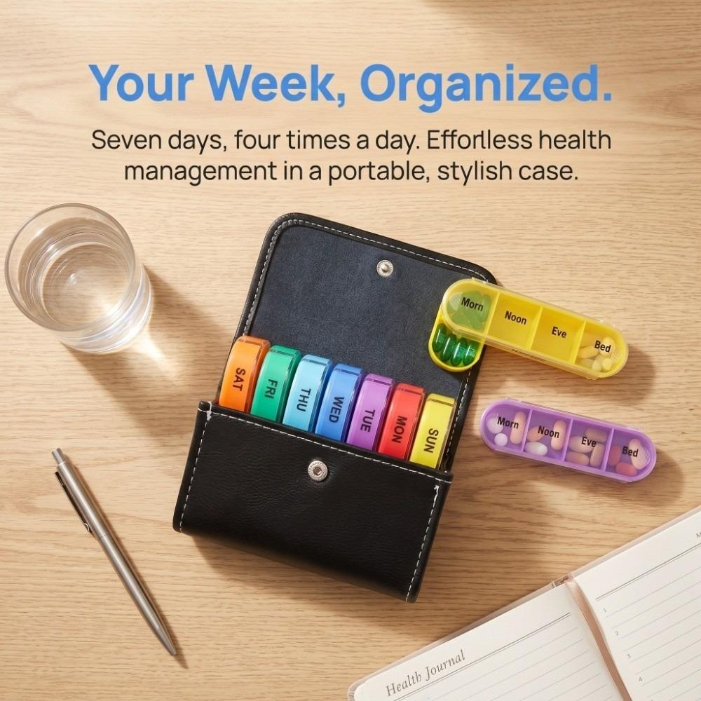 Portable Design Pill Organizer 28 Grids 7 Day Pill Case Travel Pill Organizer  Travel Use