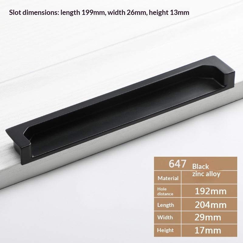 Zinklegierung Einlassbarer Klappgriff Griff Schrank Schubladengriffe Schranktür Eingelassener Öffnungsschlitz Schiebetürgriff Verlängerter Griff