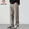 Men's Spring Autumn Straight-Leg Multi-Pocket Casual Pants