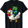 Jock Chicken Shirt Pixel Art Gamer Zombie Boys Kids Funny T-Shirt