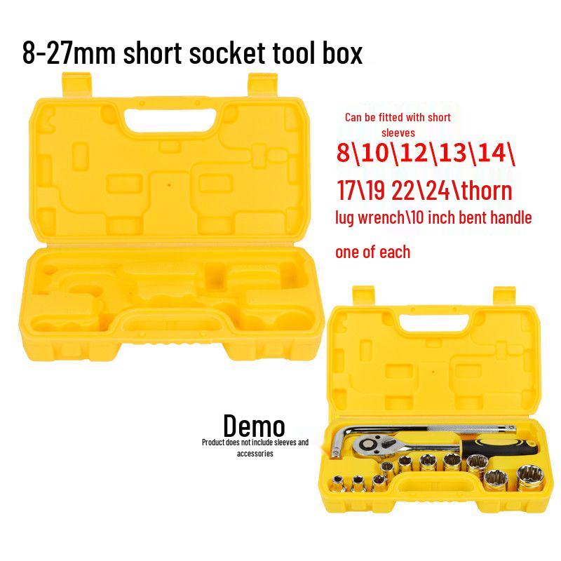 Multifunctional Large Handheld Plastic Socket Tool Box - Industrial Grade for Car & Household Use