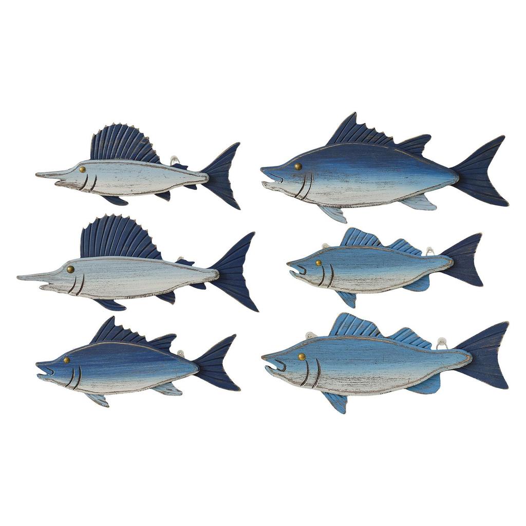 Hanging Fish Sculpture,Nursery Coastal Ornament Beach Theme Decor Nautical Wooden Wall Plaque for Ocean Theme Room Outside Hotel
