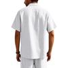 Men's Linen Relaxed Fit Casual Henley Collar Short-Sleeved Shirt